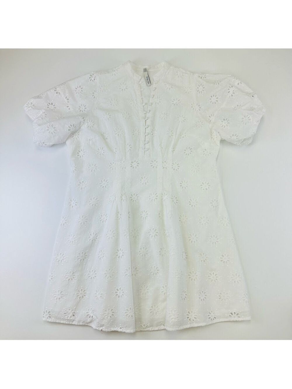 Curvy Girl white eyelet cotton dress Size 16 Torrid Belle Isle Puff Sleeve - Picture 3 of 16